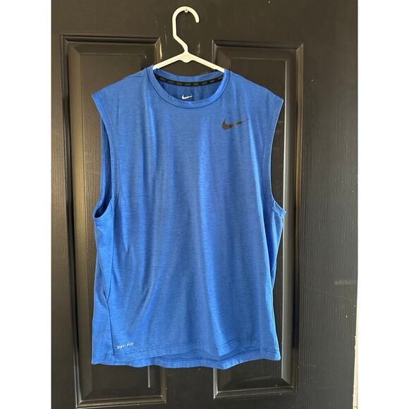 Nike Dri-Fit Blue Training Muscle Tank Top Size Large - Picture 2 of 4